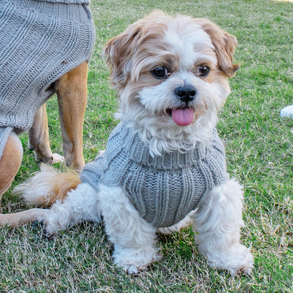 Cable Knit Sweater - Grey